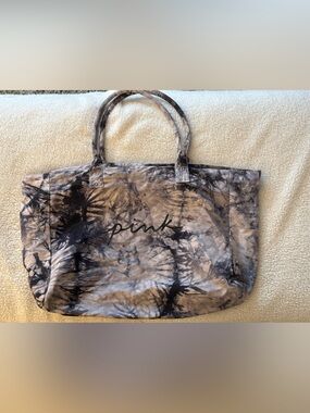 Pink Tie-Dye Foldable Tote Bag | Lightweight Travel & Shopping Bag